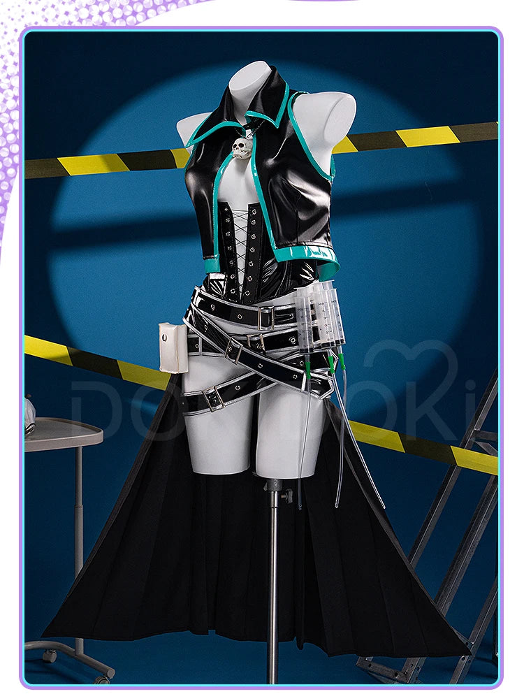 Mikuu Shiiee Cosplay Costume DokiDoki-R Mikku Women Sexy Black Dress Mikuu Shiiee Cosplay Halloween Costume
