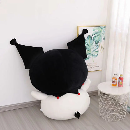 Big Size Sanrio Kuromi Stuffed Doll Melody Cinnamoroll Plush Toy Kawaii Anime Bedside Cushion Room Decoration Xmas Gift For Girl