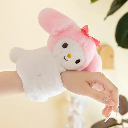 Baby Raccoon Koala Pop Ring Plush Toy Capibala Pat Bracelet Doll Soft Stuffed Animal Cushion Christmas Gifts for Kids and Girls