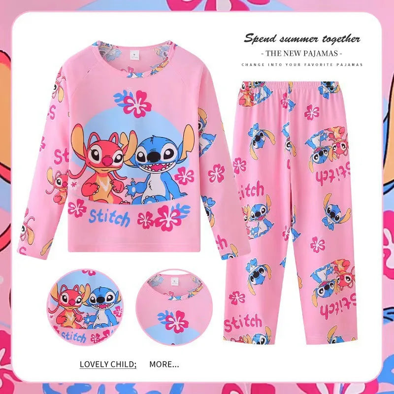 MINISO Disney Kids Pajamas Boys Pyjama Sets Long Sleeve Frozen Princess Elsa Winnie the Pooh Child Clothing Toddler Girl Pijamas