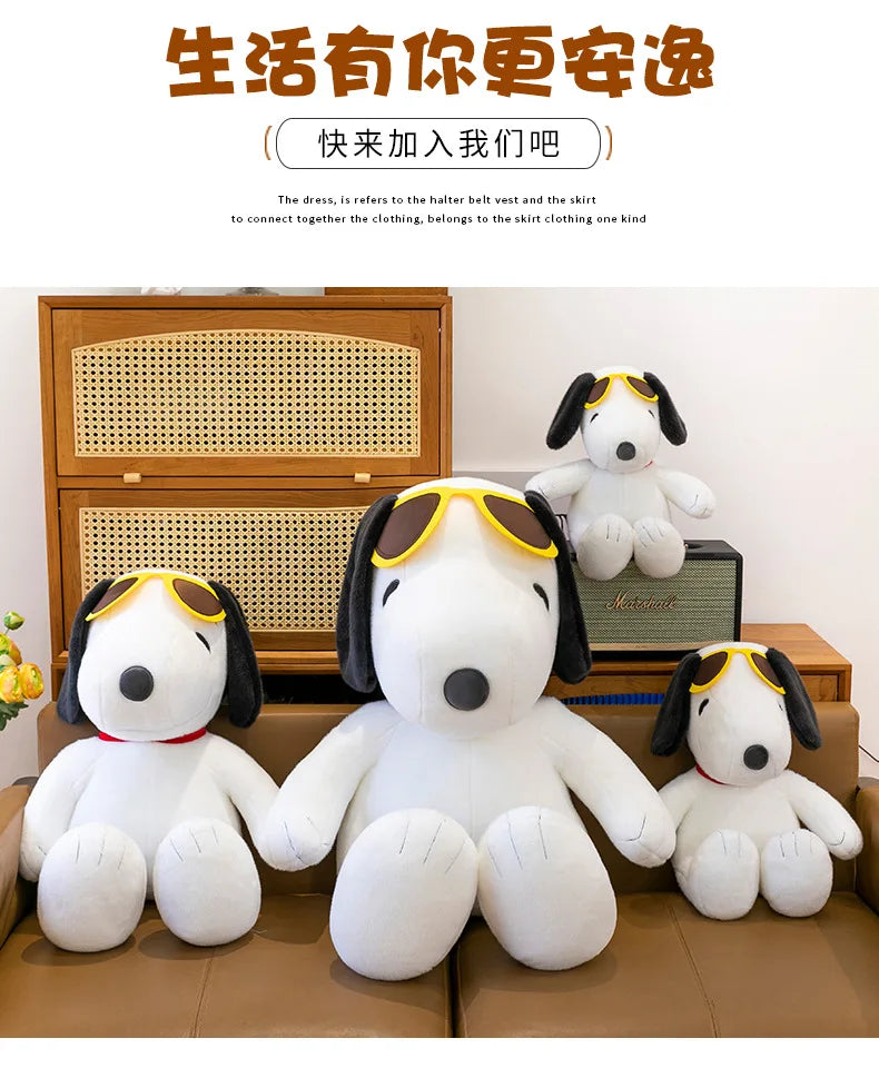 Anime Snoopy Plush Doll Big Ears Dog Plush Toy Cute Children's Doll Gift Snoopy Wearing Sunglasses