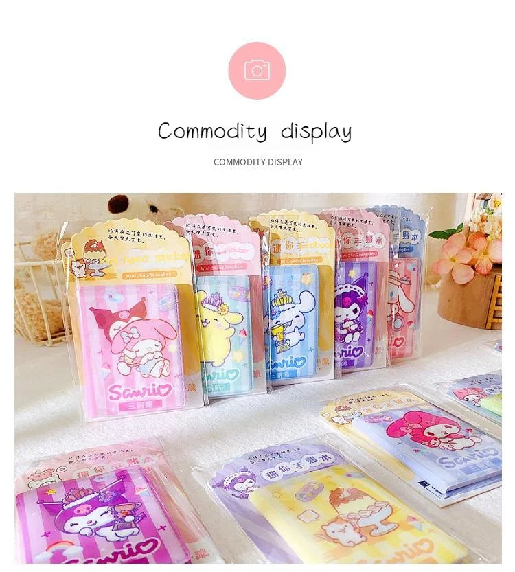 36pcs Sanrio Hello Kitty Kuromi Melody Mini Notebook Diy Kawaii Pocket Book Student Words Notebook Memo Student Stationery Gifts