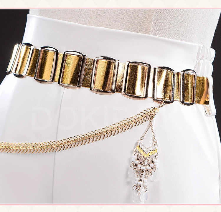 【Last Batch】IN STOCK Rumii Zoeyi Miraa Cosplay Costume【XS-3XL】DokiDoki-N Women White Suit Golden Rumii Cosplay Plus Size