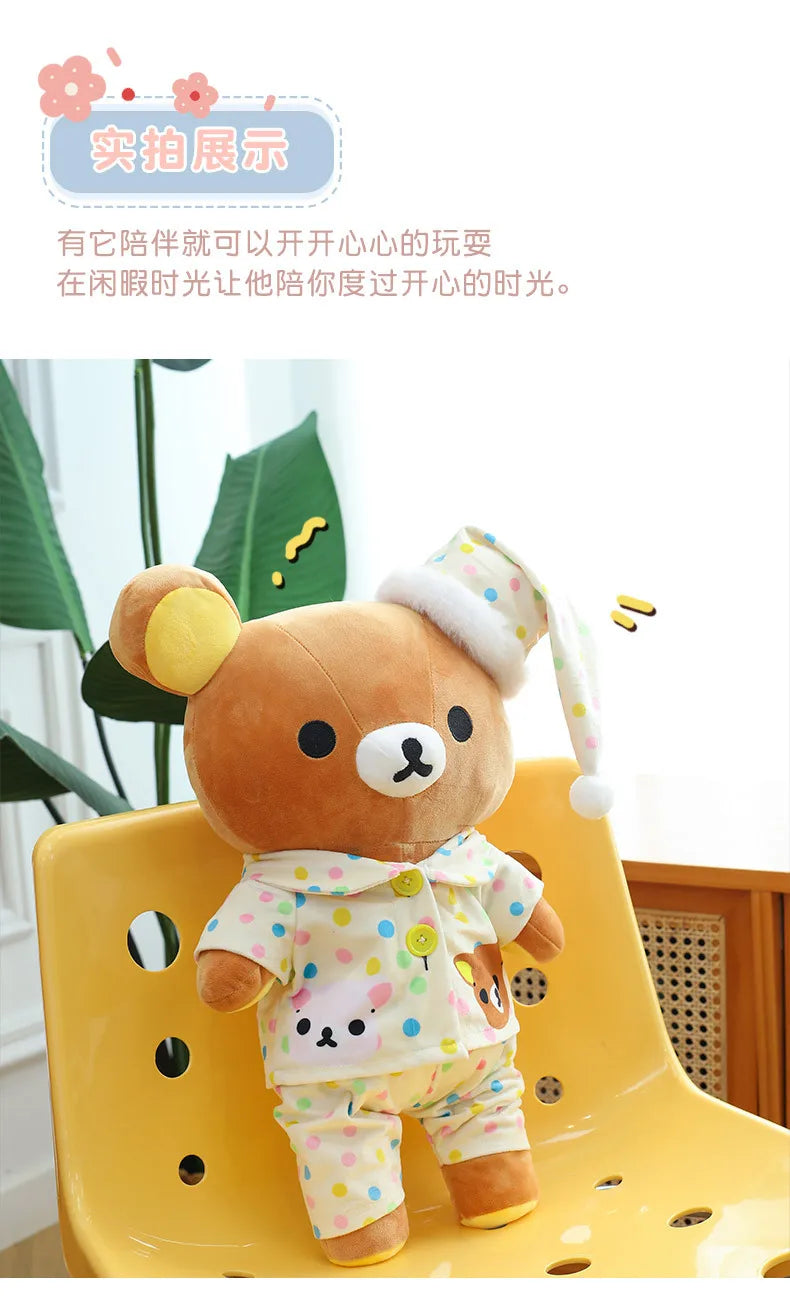 35/45/75cm Big Size Rilakkuma Kawaii Anime Plush Stuffed Doll Room Decorated Plushies Pajamas Bear Pillow Ornaments Holiday Gift