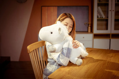 1 piece 55/70cm Soft BIg Round Head Horse Plush Toy Stuffed Pure White Horse Throw Pillow Stuffed Likelike Animals For Boy Gift
