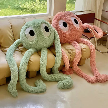 2M Giant Ferry Plush Green Alien Monster Toy Stuffed Long Legs Octopus Throw Pillow Boyfriend  Red Heart Eye Decor Cushion
