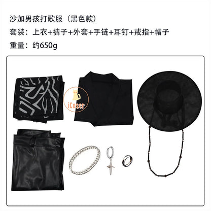 Anime KPop Demon Hunters Jinu Saja Cosplay Costume Saja Boys Black Stage Performance Outfit Baby Saja Halloween Party Women Men