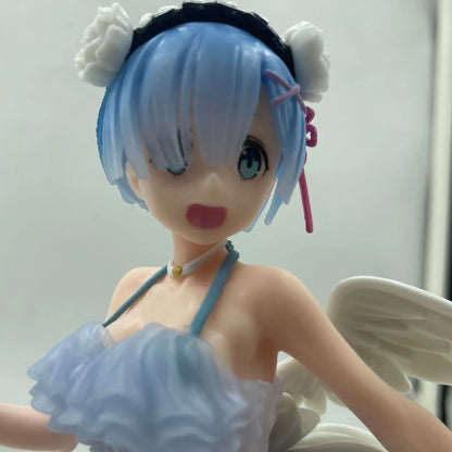 23cm Re:Zero Rem Angel Version Cute Bishoujo PVC Figure Wings Special Effects Anime Statue Desktop Decor Fan Collectible Gift