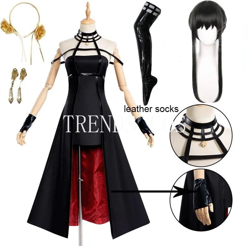 HOMCHEE TRENDS Yor Forger Cosplay Set Adult Cotton Polyester