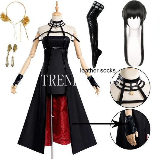 HOMCHEE TRENDS Yor Forger Cosplay Set Adult Cotton Polyester