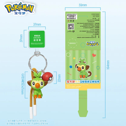 Genuine Pokemon Scorbunny Keychain Grookey Riolu Sobble Wobbuffet Cubone Anime Action Figure Toy Keyring Fragrance Pendant Gift