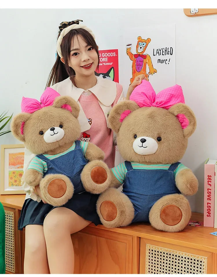 Cute Classic Butterfly Feifei Bear Plush Toys Kawaii Bow Tie Bear Plushie Pillow Stuffed Soft Dolls for Kids Girls Lover Gifts