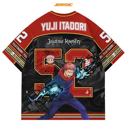 52 Jersey Yuji Itadori Jujutsu Kaisen Anime Style Kpop Baseball Hockey T-shirt Fashion Streetwear Anime Daily Unisex Tops Tees