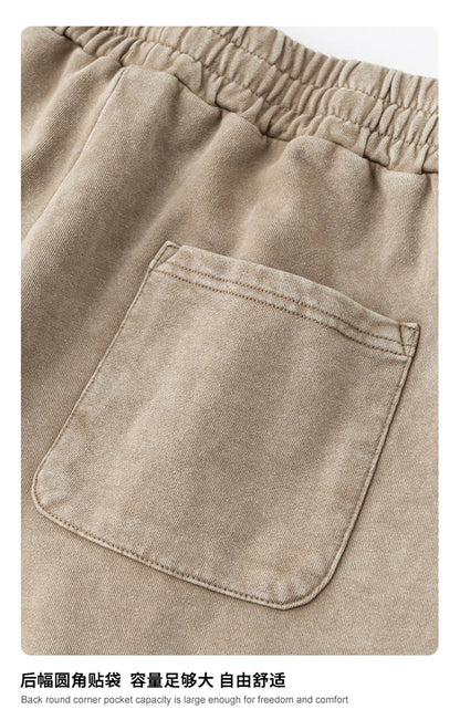 ZODF New 2025 Men Summer Loose Edge Washed Cotton Shorts Unisex Retro High Street Distressed 330gsm Shorts Brand Clothes HY1056