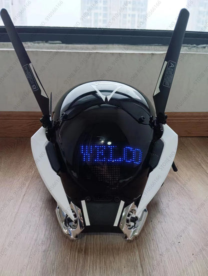 Cyberpunk App Mask Light Up Rolling Subtitles Screen Mask Cos Mech Technology Sense Mobile Phone Control Helmet Role Play