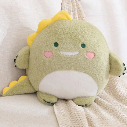 ZU Cute Stuffed Animal Frog Dino Koala Plush Pillows 2-in-1 Soft Coral Fleece Pillow Blanket Car Sofa Back Cushions Xmas Gift