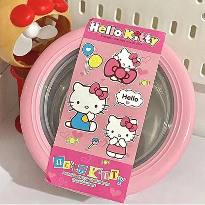 Hellokitty Stainless Steel Ramen Bowl With Lid Cute Japanese Large Instant Noodles Fruit Salad Rice Soup Bowl Kitchen Tableware