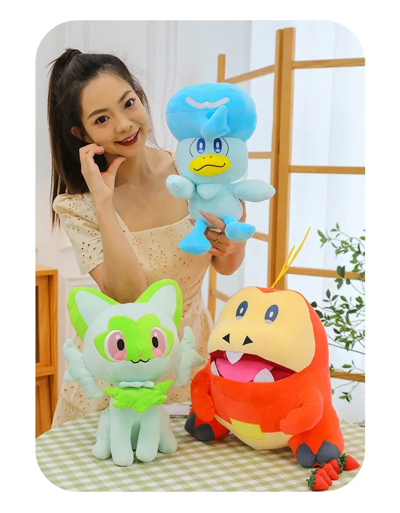 Pokemon Plushie Toys Sprigatito Quaxly Fuecoco Pokémon Scarlet and Violet Anime Plush Stuffed Dolls Christmas Gift for Childrens