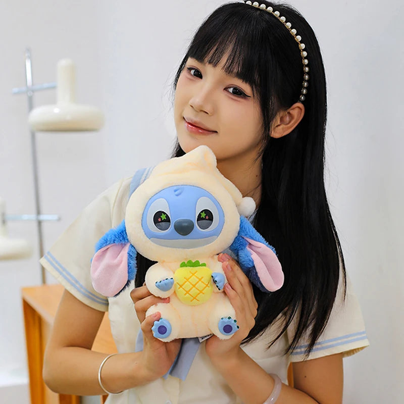 25cm Disney Lilo and Stitch Plush Toy Cartoon Anime Stuffed Kawaii Stich Key Chain Pendant Doll Plushie Kids Birthday Xmas Gifts