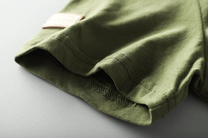 Summer American Retro Short-sleeved O-neck 3D Letter Printed T-shirt Men's Fashion Simple 100% Cotton Washed Casual Sport Tops