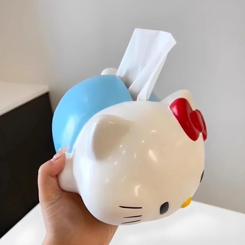 New Sanrio Hello Kitty Tissue Box Cute Party Paper Drawing Box Creative Design Napkin Storage Box