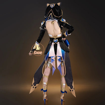 Honkai Star Rail Cipher Cosplay Costume Wig Uniform Jumpsuit Cifera Headwear Tail Halloween Party for Women Girl Carnival iCoser