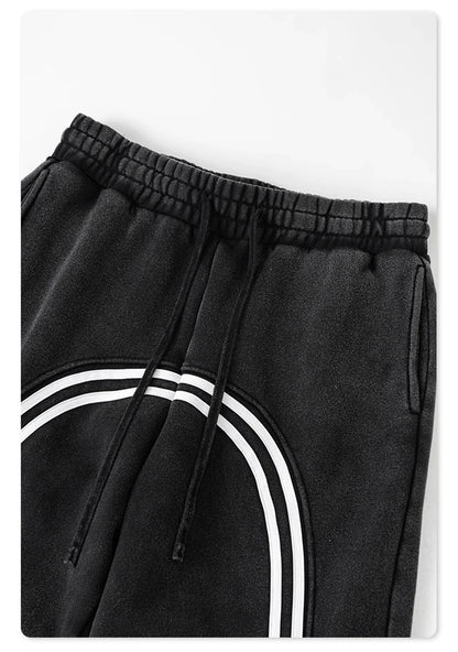 ZODF New Autumn Winter Men Fleece Sweatpants Women Unisex 332gsm Washed Ribbon Warm Joggers Pants Brand Clothes HY0877