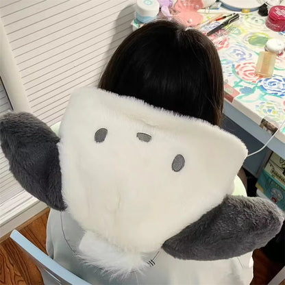 Sanrio Lovely U-shaped Hooded Neck Pillow Pochacco Kuromi My Melody Cinnamoroll Travel Blackout Pillow With Hat Portable Girl