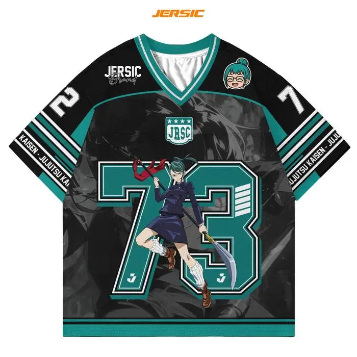 73 Jersey Maki Zenin Jujutsu Kaisen Anime Style Kpop Baseball Hockey T-shirt Fashion Streetwear Anime Daily Unisex Tops Tees