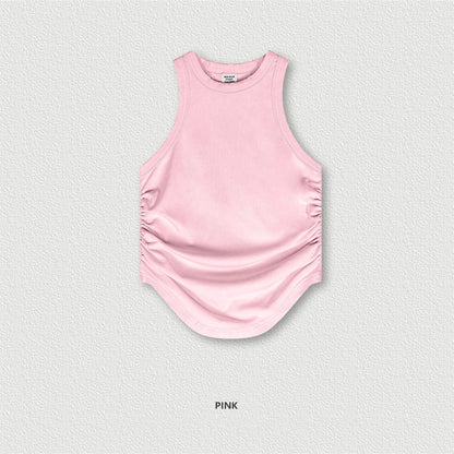 ZODF Women 2024 Summer Washed Tank Tops Female Hotsweet Girls 235gsm Slim Pleated Arc Hem Camisole TEE Streetwears HY0795