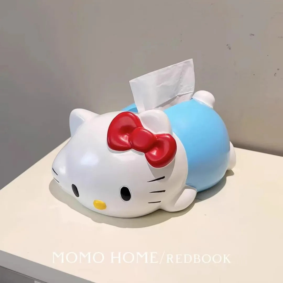 New Sanrio Hello Kitty Tissue Box Cute Party Paper Drawing Box Creative Design Napkin Storage Box