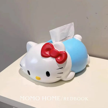New Sanrio Hello Kitty Tissue Box Cute Party Paper Drawing Box Creative Design Napkin Storage Box
