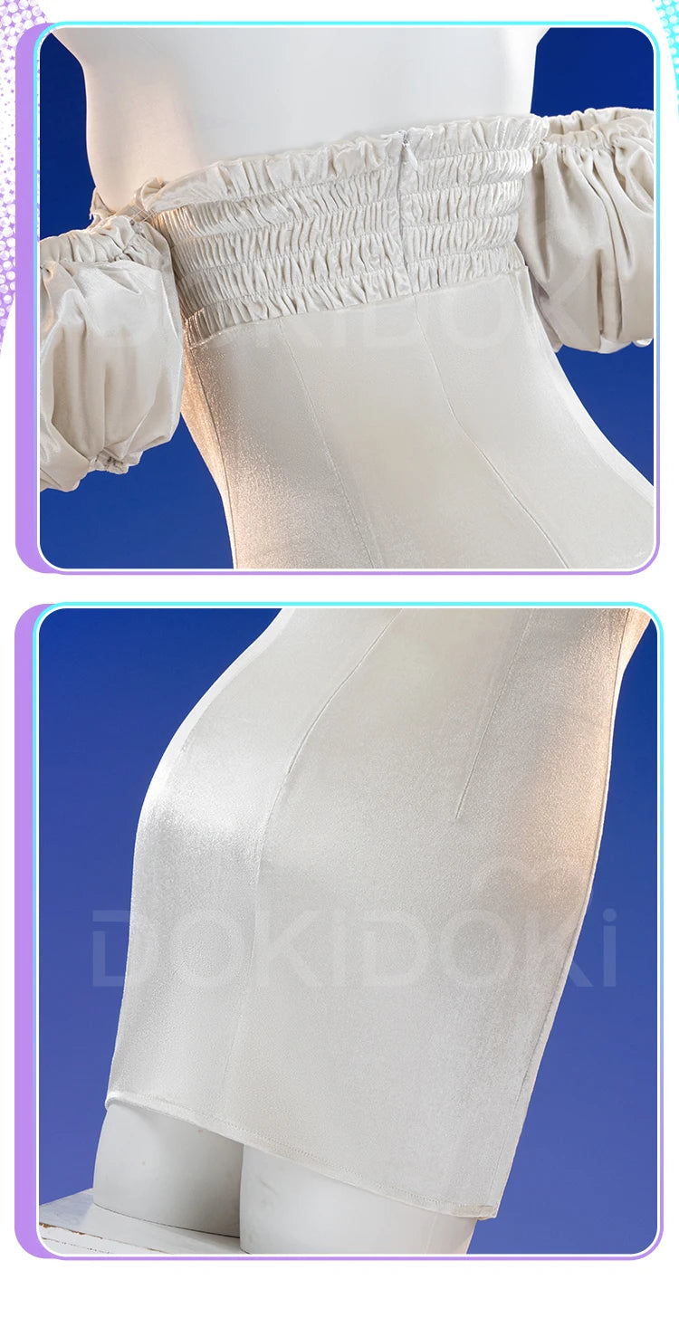 IN STOCK SUA Cosplay Costume Anime Alien Stage Cosplay DokiDoki-R Women Sexy White Dress Costume SUA Cosplay