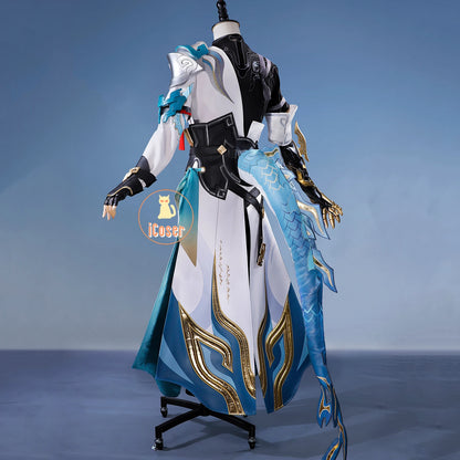 Honkai Star Rail Dan Heng Permansor Terrae Cosplay Costume Wig Uniform Headwear Metal Accessories Halloween Party for Women Men