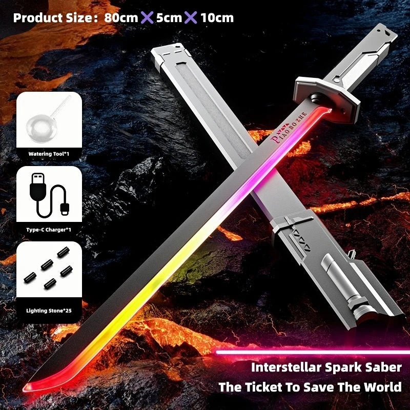 Party Glowing Atmosphere Light Props Christmas Gifts Star Sparks Battle Blade Rechargeable Type-C Various Changes In Lighting