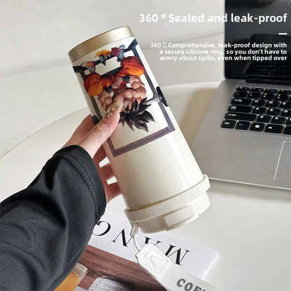 520ml Dragon Ball Thermos Cup Vegeta Water Bottle Son Goku Coffee Mug Large Capacity Drinking Bottle Kids Student Water Cup Gift