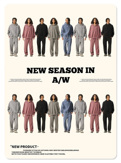 ZODF Vintage 350gsm Man Washed Boxy Fleece Hoodie Unisex Loose Ripped Warm Button Winter Hooded Pullovers Brand Clothing HY0053