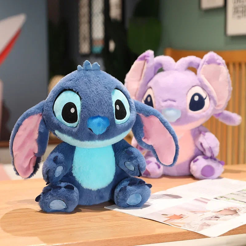 Cute Stitch Plush Toy Soft Lilo & Stitch Purple Angel Stuffed Anime Doll Cartoon Figure Alien Plushies Cuddly Pillow Gifts Girl