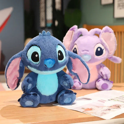 Cute Stitch Plush Toy Soft Lilo & Stitch Purple Angel Stuffed Anime Doll Cartoon Figure Alien Plushies Cuddly Pillow Gifts Girl