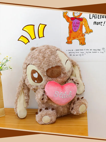 45/60/70cm Big Size Curly Stitch Disney Anime Plush Stuffed Doll Kawaii Coffee Plushies Pillow Ornaments Children's Holiday Gift