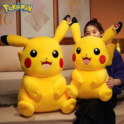 55/62/80CM Big Size Pokémon Pikachu Plushies Cartoon Anime Peluche Kawaii Ornament Stuffed Comfortable Soft Doll Children Gift