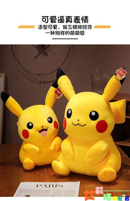 55/62/80CM Big Size Pokémon Pikachu Plushies Cartoon Anime Peluche Kawaii Ornament Stuffed Comfortable Soft Doll Children Gift