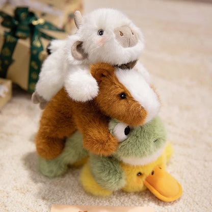 18cm Cartoon Lying Stuffed Animal Cute Horse Duck Cow Frog Plushies Kawaii Office Companion Plush Wrist Pad Wrist Support Doll