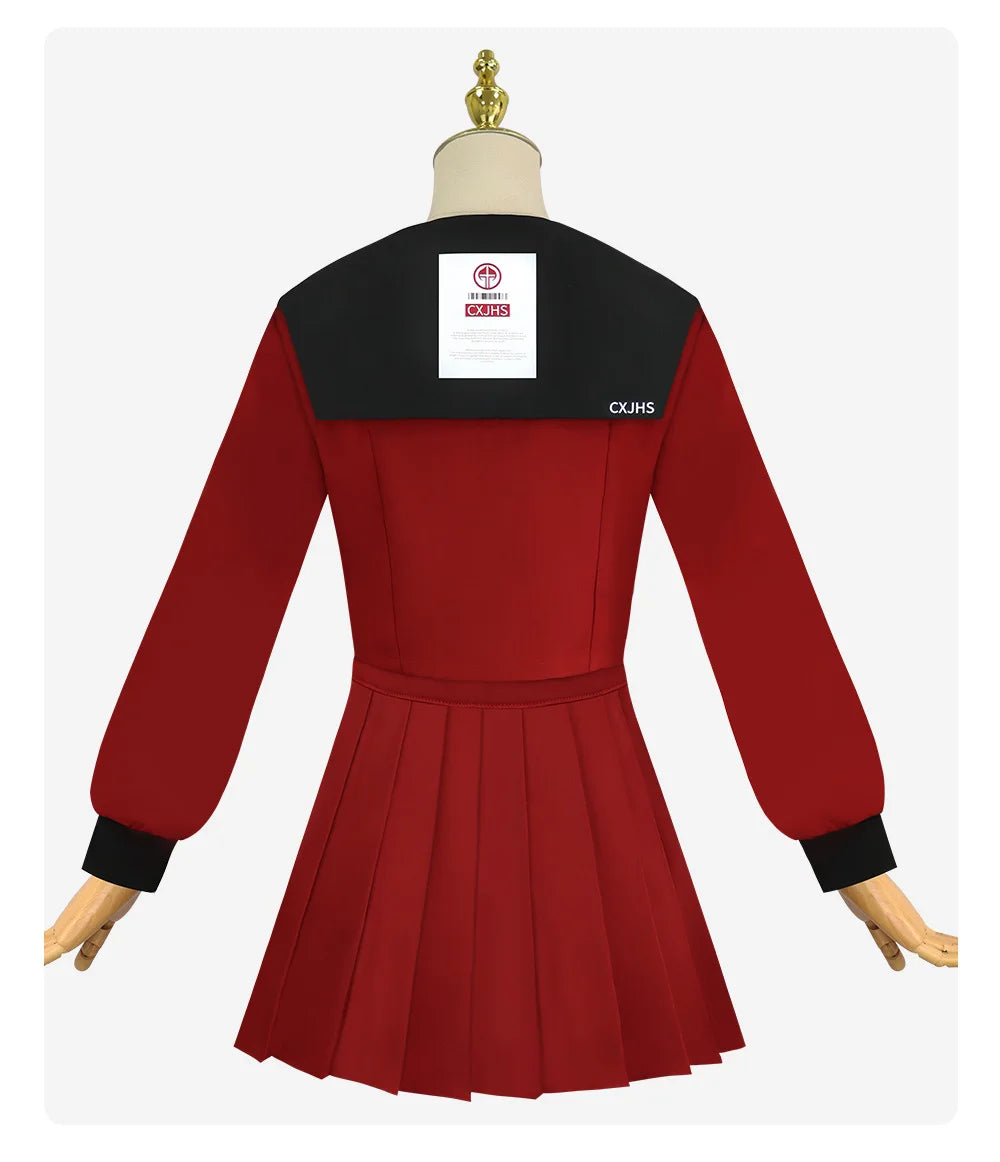 iCoser The Hundred Line Kako Tsukumo Cosplay Costume Red Sailor Suit Skirt Hairband Last Defense Academy Halloween Women Girls