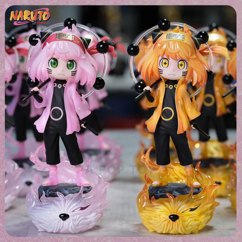 22cm Naruto Anime Figure Anya Forger Cos Rikudousennin Naruto Action Figurine Pvc Statue Collection Model Desk Decor Toys Gifts