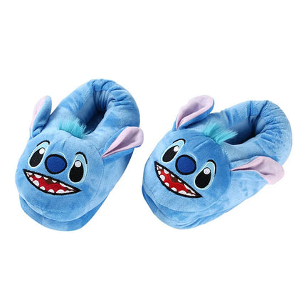 Disney Stitch Cotton Slipper Anime Cartoon Winter Warm Indoor Shoes Toys Plush Stuffed Home Slippers Woman Girl Christmas Gifts