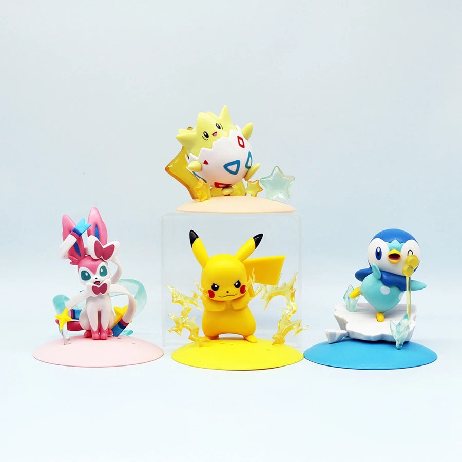 10cm Pokémon Anime Figure Kawaii Pikachu Action Figure Sylveon/Togepi/Piplup Figurine Room Ornaments Collection Model Toys Gifts
