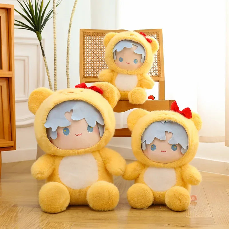 New 35/45/55CM Kawaii Movie Peripheral Yellow Little Bear Boy Stuffed Toy Soft Doll Pillow Decoration Children's Birthday Gif