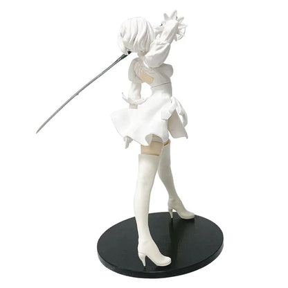 Hot 18CM Yorha 2B Black and White Series Anime Figure PVC Collectible Action Figures Model Doll Statuette Gift