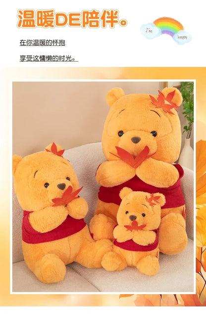 70cm Big Size Disney Pooh Bear Maple Leaf Anime Plush Stuffed Doll Room Plushies Pillow Cute Ornaments Children's Holiday Gifts